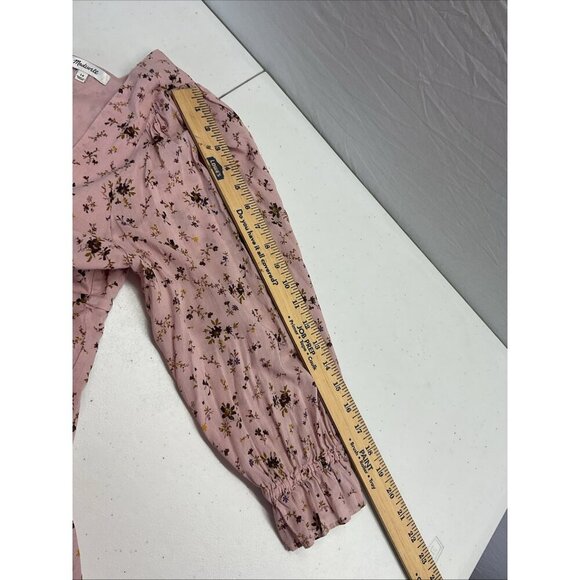 Madewell Lizzie Babydoll Dress in Fresh Sprigs Size 10 square neck puff 3/4 slv - Picture 12 of 15